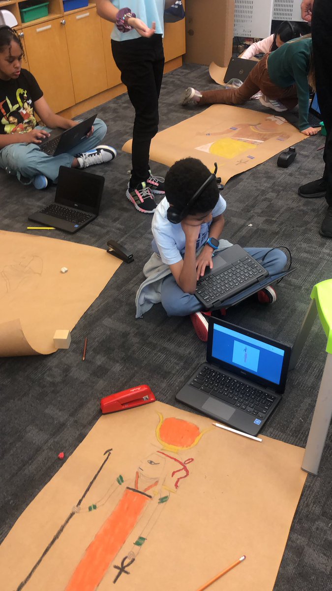 CaedmonFifth's tweet photo. #CaedmonGrade5 is getting ready for our ancient Egypt presentation in #CaedmonSocialStudies! Putting the final touches on their projects! https://t.co/pWnri8xStS