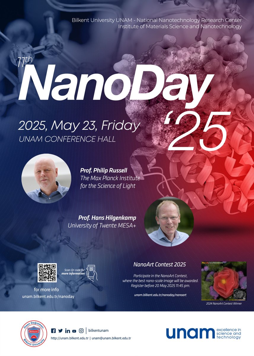Join us and be a part of NanoDay 2025, taking place on Friday, May 23, 2025. For more info &amp; to register: unam.bilkent.edu.tr/nanoday/

23 Mayıs 2025 Cuma günü gerçekleşecek heyecan verici NanoDay 2025'e katılmak için. Daha fazla bilgi ve kayıt olmak için: unam.bilkent.edu.tr/nanoday/