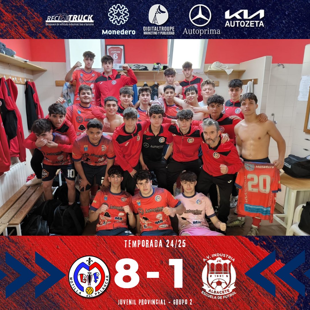 ¡Que partidazo de nuestros juveniles! 😃💪⚽

Nuestros chicos despedían la temporada con un partido en casa ante nuestra afición y no defraudaron consiguiendo una contundente victoria.

✅Motilla CF 8️⃣
🆚AV Saga Industria 1️⃣

¡VAMOS MOTILLA CF! 💪⚽

#MotillaCfJuvenil