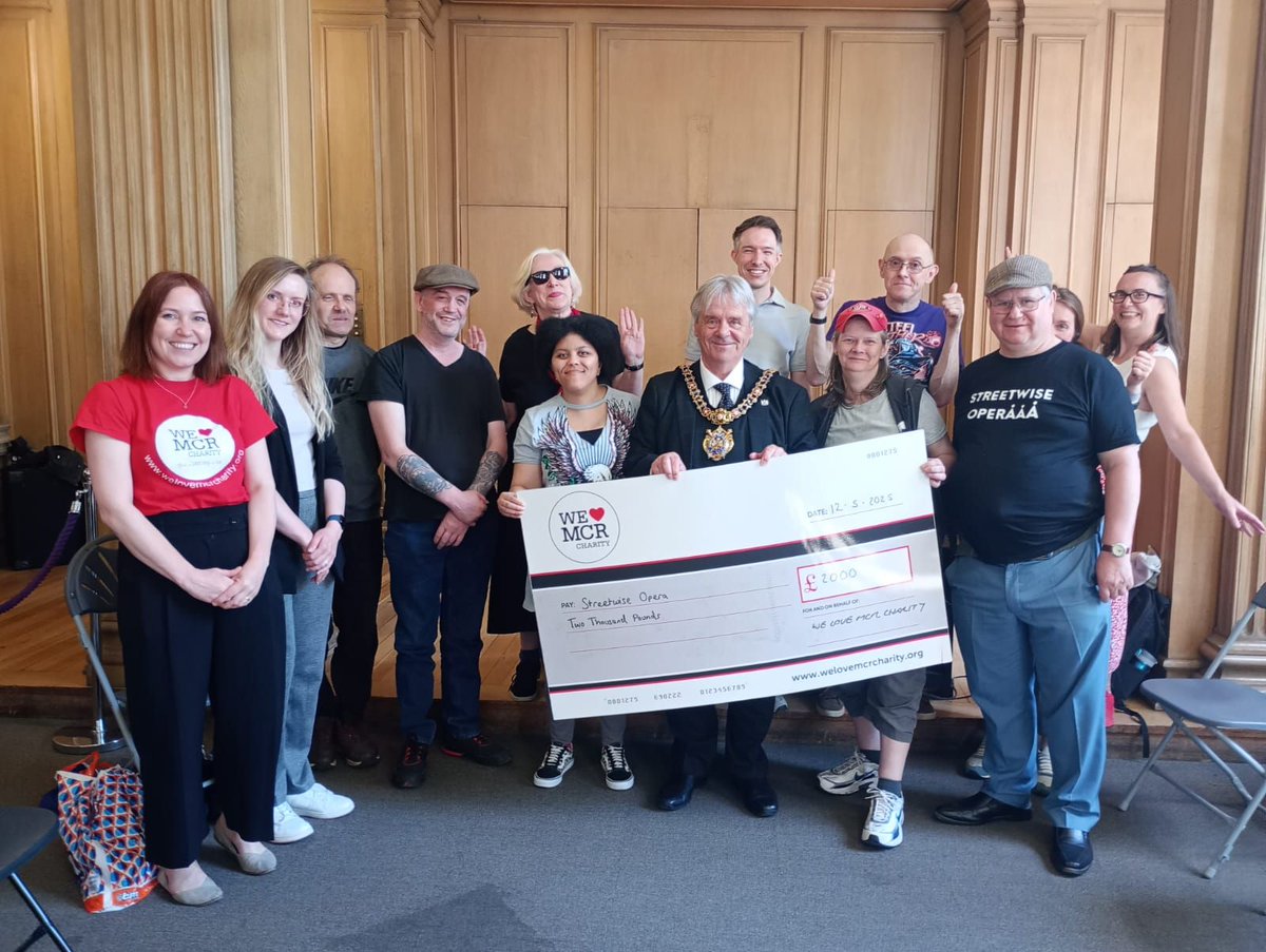 Streetwise Opera (@streetwiseopera) on Twitter photo Profoundly honoured to welcome the @LordMayorOfMCR, Councillor Paul Andrews, to our Monday workshop at <a href="/MancLibraries/">Manchester Libraries</a>. The Lord Mayor, who attended our Nature performance at <a href="/McrMuseum/">Manchester Museum</a> <a href="/OfficialUoM/">The University of Manchester</a> in March, yesterday presented us with a cheque for £2,000 as a donation from Profoundly honoured to welcome the @LordMayorOfMCR, Councillor Paul Andrews, to our Monday workshop at <a href="/MancLibraries/">Manchester Libraries</a>. The Lord Mayor, who attended our Nature performance at <a href="/McrMuseum/">Manchester Museum</a> <a href="/OfficialUoM/">The University of Manchester</a> in March, yesterday presented us with a cheque for £2,000 as a donation from