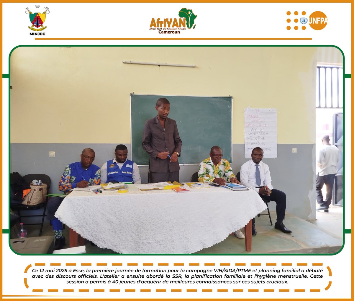 Jour 1 impactant à #Esse! 🚀 Atelier VIH/SIDA/PTME/PF organisé par #YouthFPCentre. Des échanges cruciaux pour la santé des jeunes.40 participants ont renforcé leurs connaissances sur la santé reproductive &amp; l'hygiène menstruelle.Restez connectés pr la suite !
#PutYoungPeopleFirst