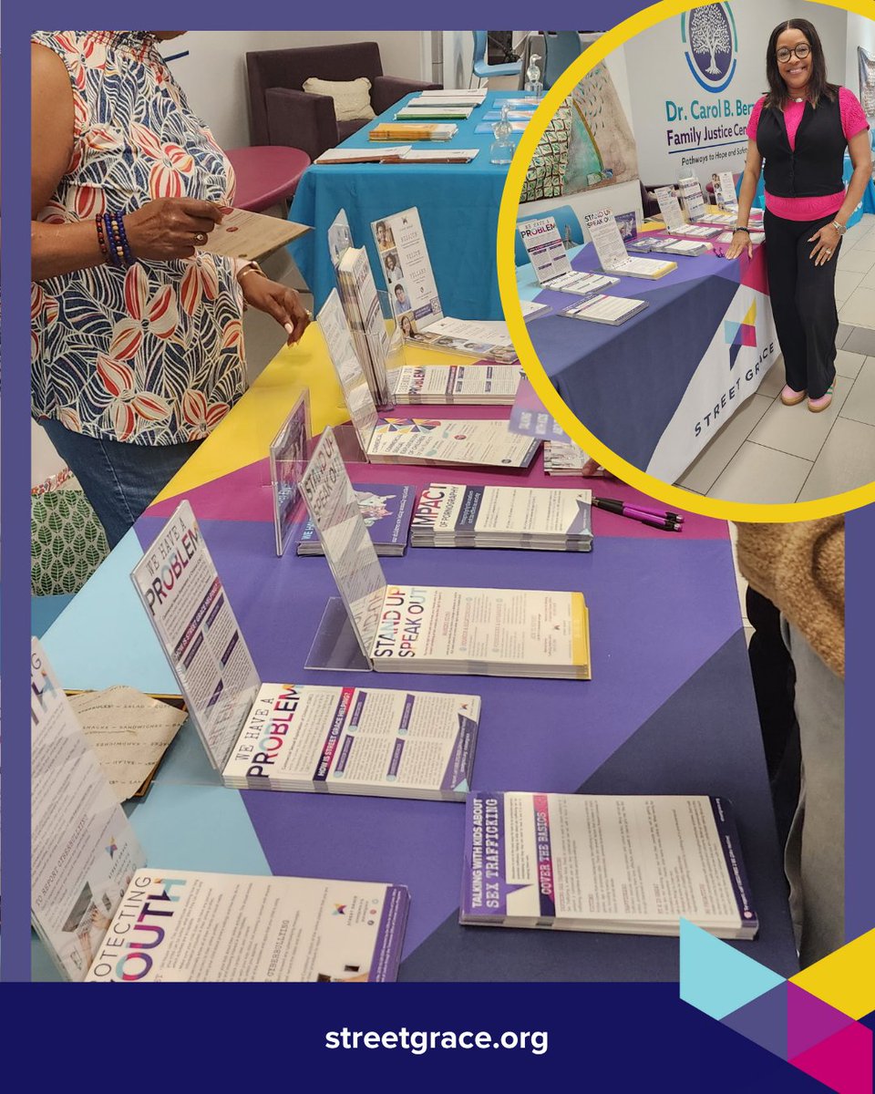 Outreach Coordinator, Teka Watkins represented Street Grace at a Nat'l Coalition of 100 Black Women event in Chatt., TN, hosted by the Dr. Carol B. Berz Family Justice Center. Thank You to all organizations fighting to end the commercial sexual exploitation of children!