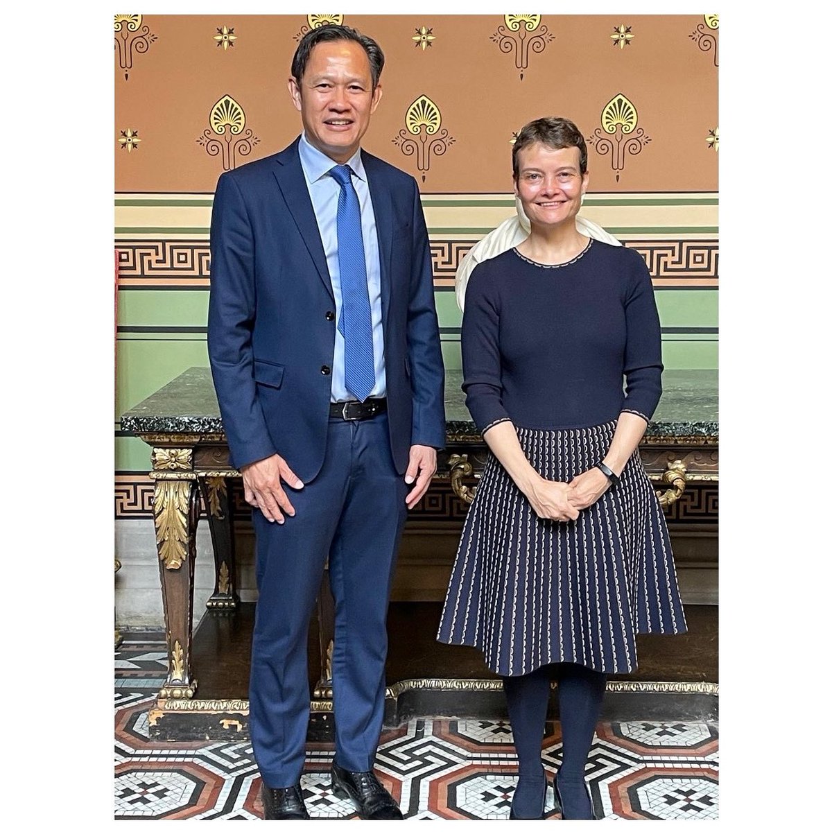 UK in Laos π¬π§π±π¦ (@ukinlaos) on Twitter photo Her Majestyβs Ambassador <a href="/MelBarlowFCDO/">Mel Barlow</a> met with H.E. Mr Douangmany Gnotsyoudom, the Ambassador of the Lao PDR to the United Kingdom.
The meeting provided a productive opportunity to discuss shared priorities especially during #UKLaos70Years anniversary. π¬π§π€π»π±π¦ Her Majestyβs Ambassador <a href="/MelBarlowFCDO/">Mel Barlow</a> met with H.E. Mr Douangmany Gnotsyoudom, the Ambassador of the Lao PDR to the United Kingdom.
The meeting provided a productive opportunity to discuss shared priorities especially during #UKLaos70Years anniversary. π¬π§π€π»π±π¦