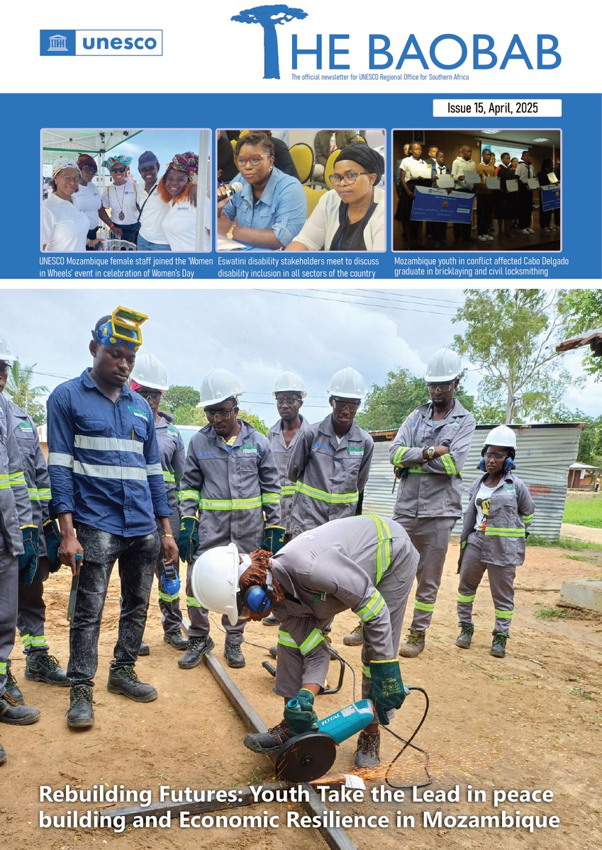 UNESCOsouthernAfrica #Education #Sciences #Culture (@unescorosa) on Twitter photo From a radio station born in disaster to tools that empower post-conflict youth, the April <a href="/unescoROSA/">UNESCOsouthernAfrica #Education #Sciences #Culture</a> Baobab newsletter tells data-driven stories of progressβand questions if our systems are built to last.
π Read more here: unesdoc.unesco.org/ark:/48223/pf0β¦ From a radio station born in disaster to tools that empower post-conflict youth, the April <a href="/unescoROSA/">UNESCOsouthernAfrica #Education #Sciences #Culture</a> Baobab newsletter tells data-driven stories of progressβand questions if our systems are built to last.
π Read more here: unesdoc.unesco.org/ark:/48223/pf0β¦