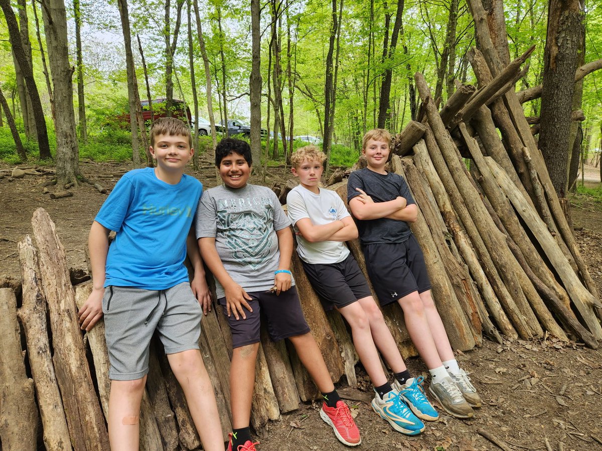 NU_Supt's tweet photo. 🏕️NUMS 6th grade camp day 1 in the books! Day 2 just getting started! Hiking, zip line, canoeing, high ropes, axe throwing, stream study/survival all with a message of cooperation and leadership! #NUpride https://t.co/j4T04r1cCQ