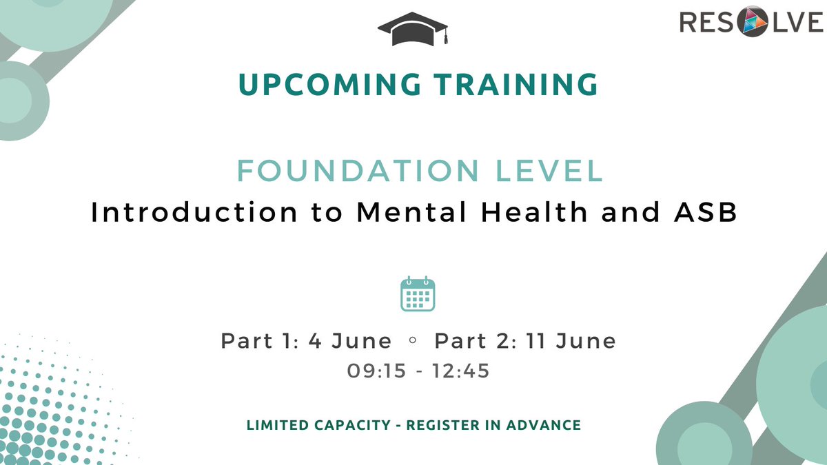 It is #MentalHealthAwarenessWeek !

In conjunction with the awareness week we have a course that is designed to build confidence and competence in front line staff, this includes: housing &amp; ASB practitioners, mental health support workers, those supporting vulnerable adults,