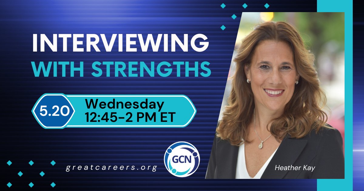 GreatCareersPHL's tweet image. Interviewing with Strengths with Heather Kay
Wednesday 5.20 | 12:45 - 2 PM ET
Register greatcareers.org
➡️ Follow #GreatCareersPHL
#jobinterviewtips #careersuccess #jobseekers #careercoaching