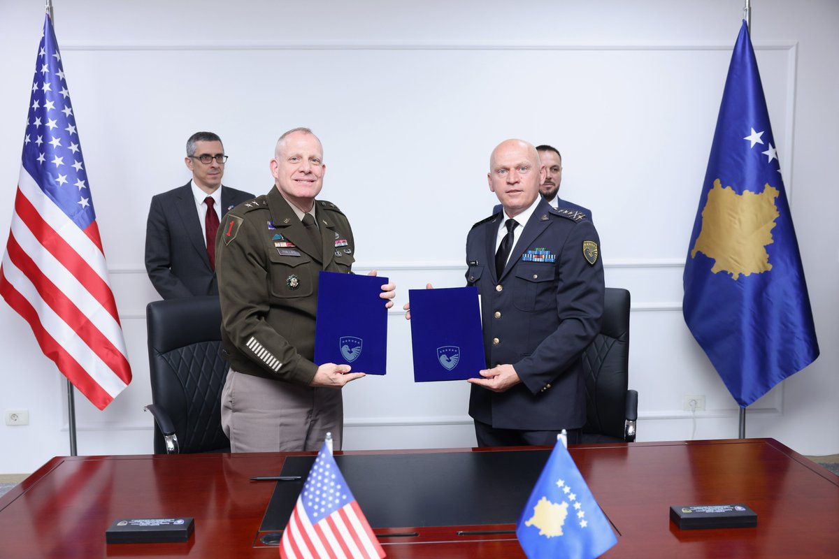 Today, MG John Phillips and LTG Bashkim Jashari signed a key defense agreement between the U.S. Department of Defense and the Kosovo Security Force: The Communications Interoperability and Security Memorandum of Agreement (CISMOA). Kosovo becomes the 33rd global partner to sign