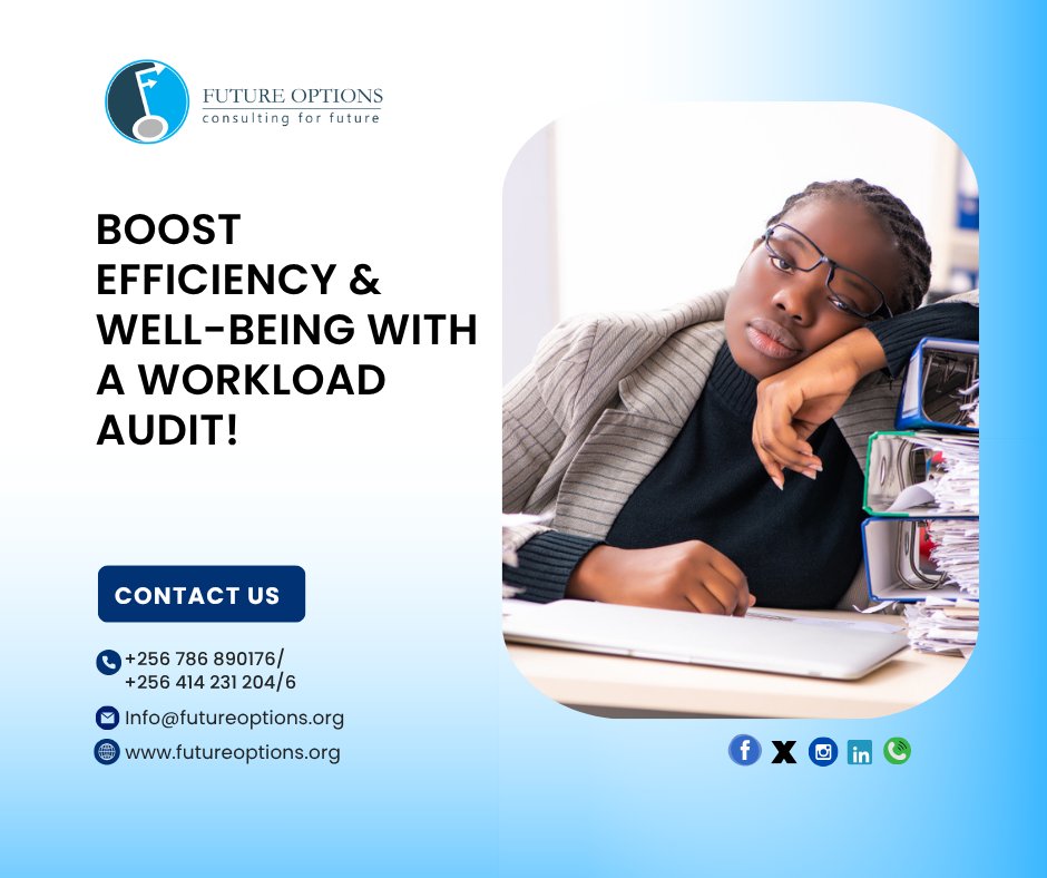 Boost Efficiency &amp; Well-Being with a Workload Audit!

<a href="/FutureOptionsUg/">Future Options Consulting Ltd</a>, we ensure your employees are empowered to perform at their best without burnout.

👉 Find out more: Workload Audit Service workloadaudit.com

Contact us today to get started:
📧 info@futureoptions.org