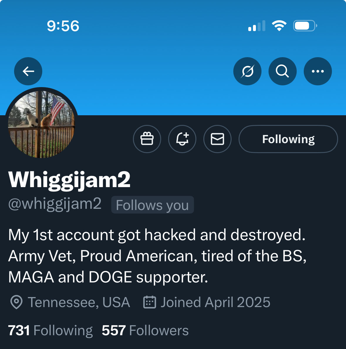 Marvin. ๐บ๐ธ๐บ๐ธ (@papawat1) on Twitter photo Please show this veteran love and follow him, he follows back thanks. โฆ<a href="/whiggijam2/">Whiggijam2</a>โฉ Please show this veteran love and follow him, he follows back thanks. โฆ<a href="/whiggijam2/">Whiggijam2</a>โฉ
