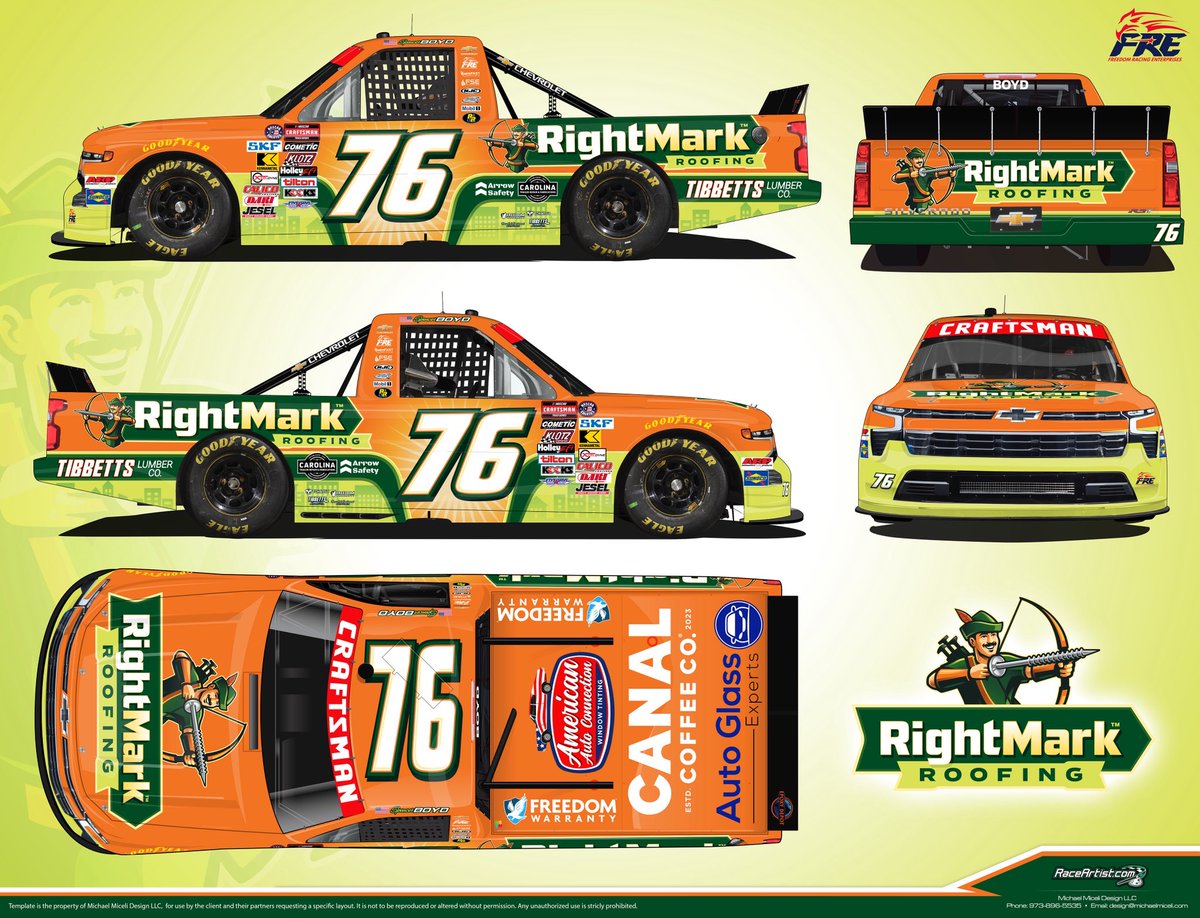 Spencer Boyd (@spencerboyd) on Twitter photo 🏹Headed to <a href="/NWBSpeedway/">North Wilkesboro Speedway</a> with a fresh new partner! Rightmarkroofing.com will join us with a sharp green and orange paint scheme!
RightMark Roofing has 18+ years of experience providing quality solutions for businesses in Ohio, West Virginia, North Carolina, and surrounding 🏹Headed to <a href="/NWBSpeedway/">North Wilkesboro Speedway</a> with a fresh new partner! Rightmarkroofing.com will join us with a sharp green and orange paint scheme!
RightMark Roofing has 18+ years of experience providing quality solutions for businesses in Ohio, West Virginia, North Carolina, and surrounding