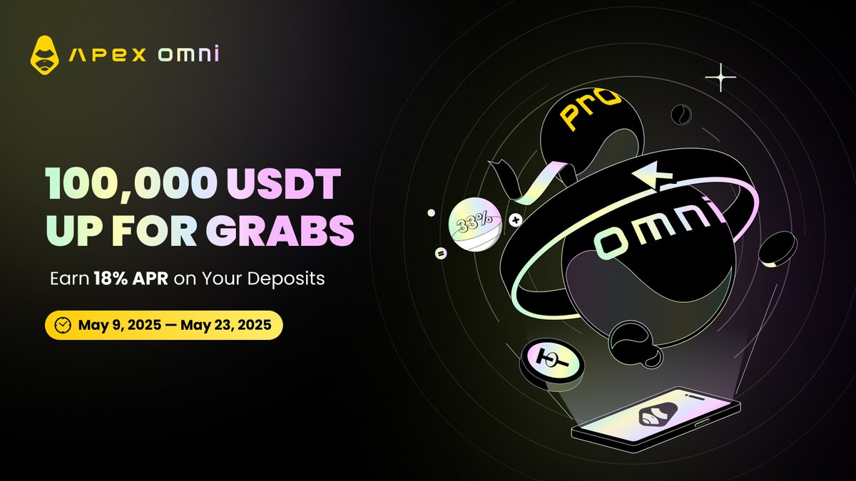 💥 The Omni Deposit Boost is in full swing!

Earn 18% APR on your deposits and claim your share of the 100,000 USDT prize pool before May 23, 2025!

Haven’t joined yet? 
There’s still time — lock in your spot now 🔒👇

🔗👇 apex.exchange/blog/detail/Om…