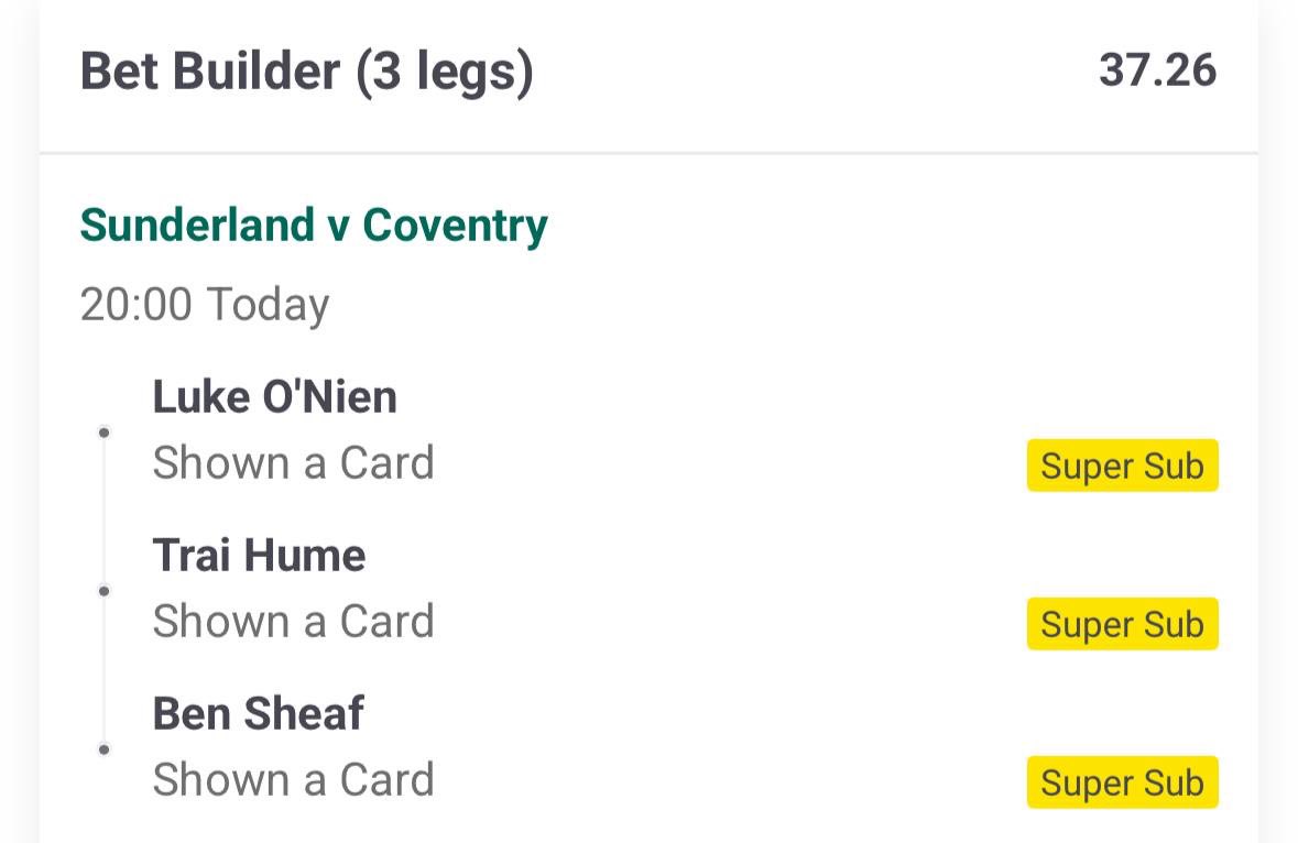 📒 PLAYER BOOKINGS | TIPS:

🏴󠁧󠁢󠁥󠁮󠁧󠁿 

@ 9.53 - 0.25U
@ 37.26 - 0.15U

Wouldn’t be surprised to see this game escalate and we see a nice handful of cards. Worth a small punt on the double and treble👊🏼