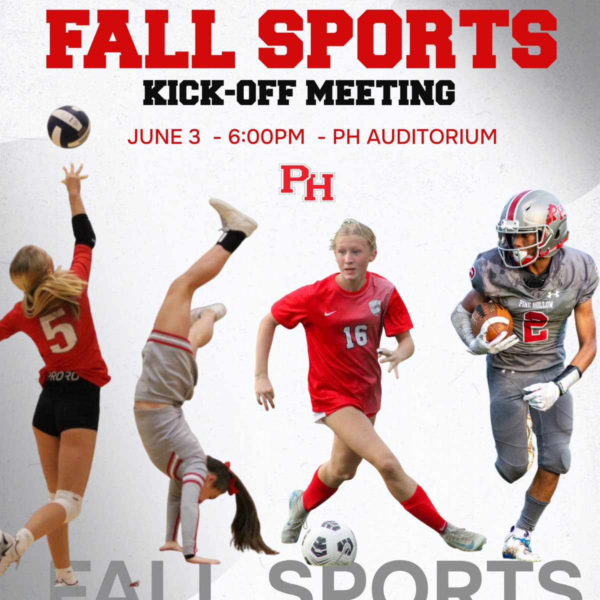 Come join us on June 3 to learn about being a part of pine hollow sports and meet some of the coaches