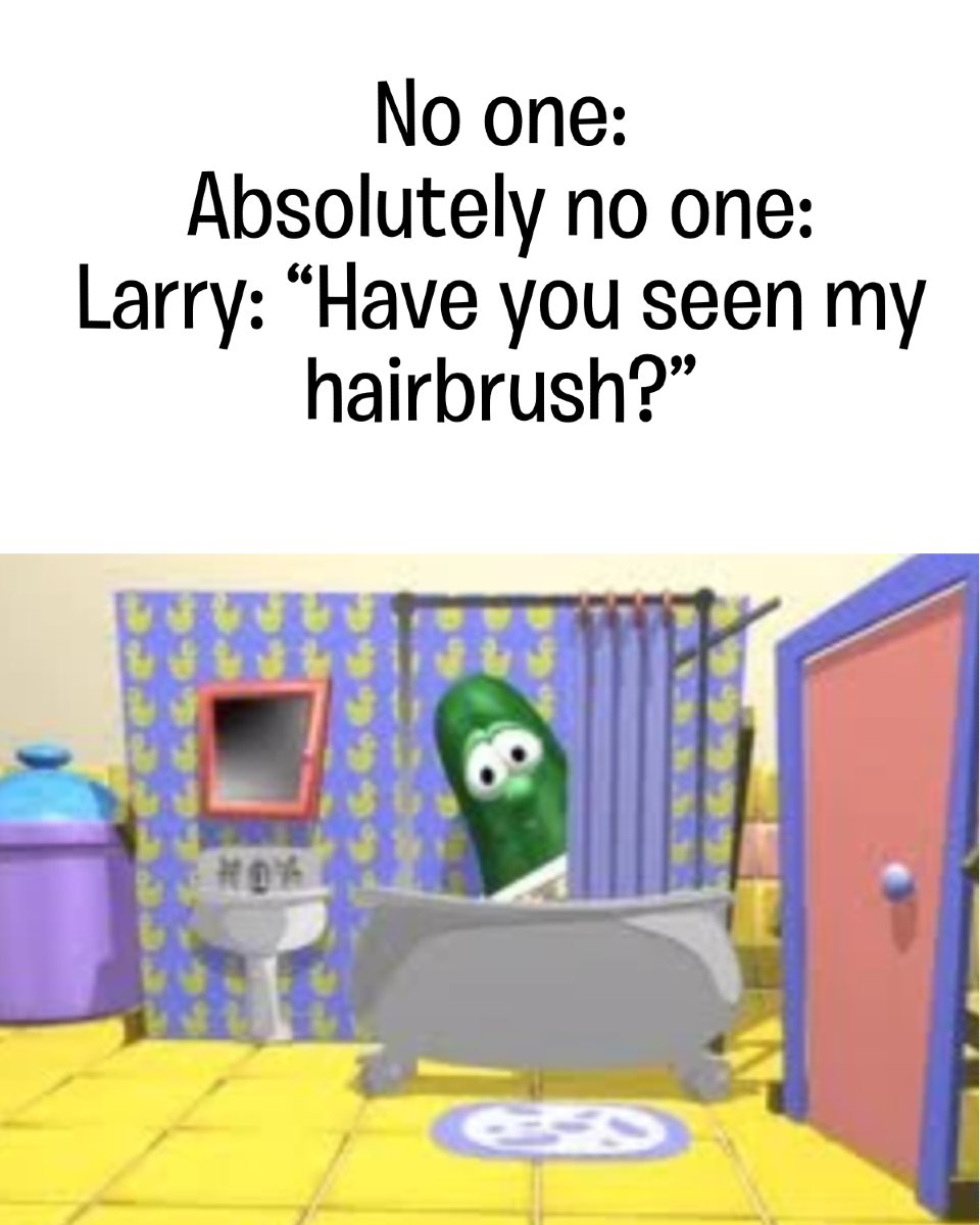 VeggieTales's tweet image. Poor Pa Grape... 

#VeggieTales #ChristianMemes #VibesCheck #Relatable #LarryTheCucumber #SillySongs