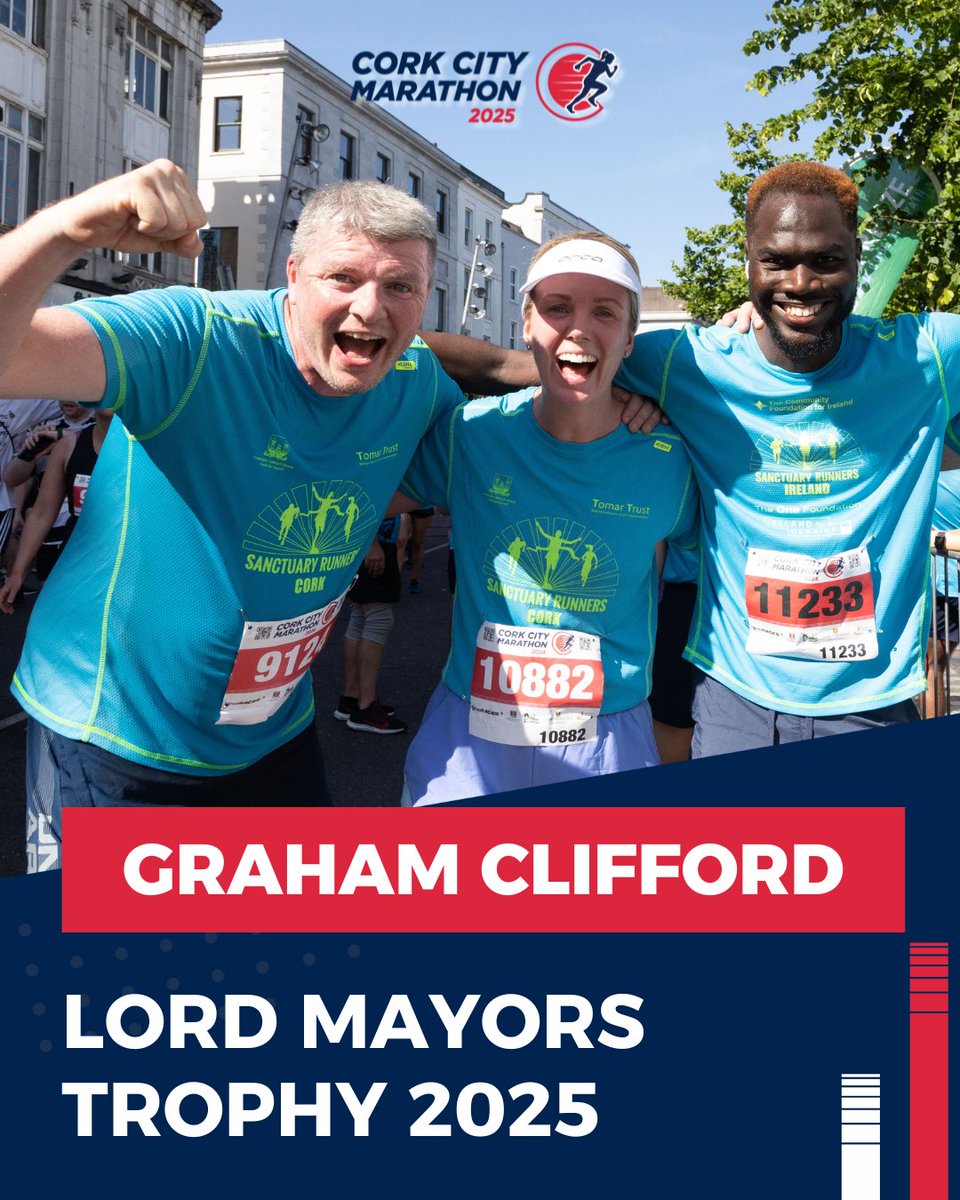 Cork City Marathon (@thecorkmarathon) on Twitter photo Weâre delighted to announce Graham Clifford of the <a href="/SanctuaryRunner/">Sanctuary Runners Ireland</a> as this yearâs recipient of the Lord Mayors Trophy at Cork City Marathon 2025. Weâre delighted to announce Graham Clifford of the <a href="/SanctuaryRunner/">Sanctuary Runners Ireland</a> as this yearâs recipient of the Lord Mayors Trophy at Cork City Marathon 2025.