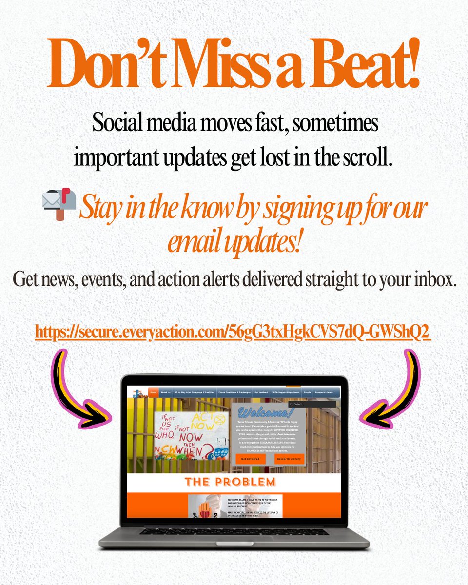 TPCA_org's tweet image. Don&apos;t let important info get buried in your feed. 📩
Get updates straight to your inbox and sign up for TPCA&apos;s newsletter now!

👇 Click the link below:
secure.everyaction.com/56gG3txHgkCVS7…

#TPCA #Newsletter
