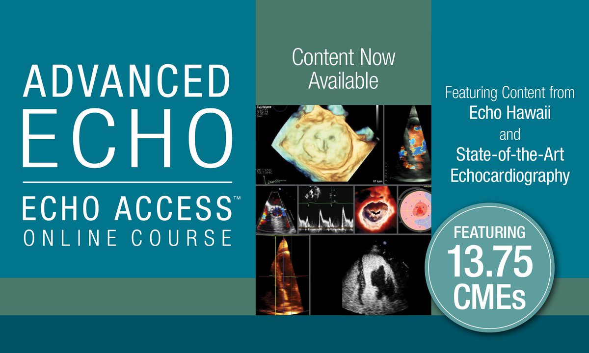 Combining the course directorships of #EchoHawaii and #EchoSOTA, expert faculty discuss state-of-the-art technologies with a particular focus on how they can be effectively applied in the clinical setting.

Register for our Advanced Echo Online Course! bit.ly/4hVGAav