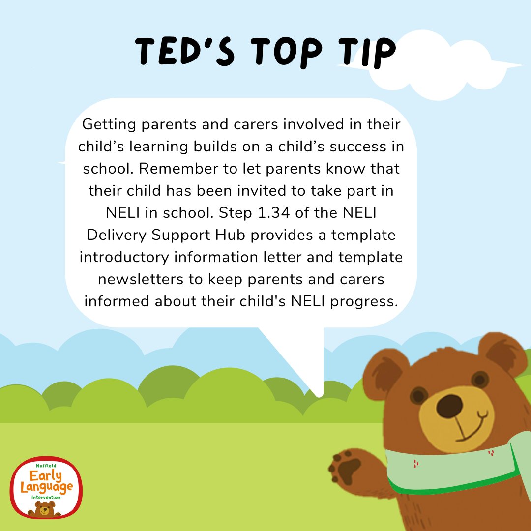Getting parents and carers involved in their child’s learning can be key to a child’s success at school and getting them involved in their child's experience of NELI is no exception.