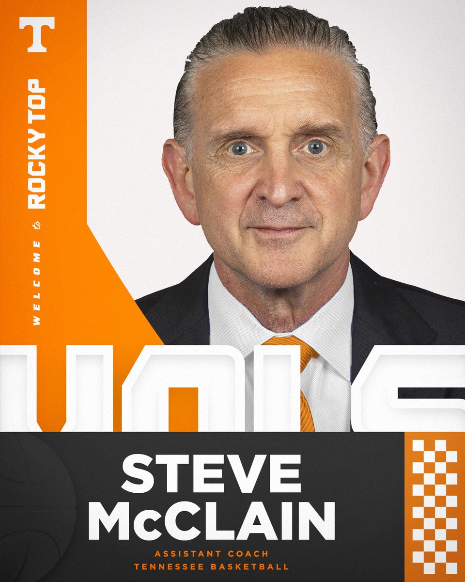 Tennessee Basketball (@vol_hoops) on Twitter photo Coach Barnes has announced the addition of <a href="/coachsmcclain/">Steve McClain</a> to the Tennessee Basketball coaching staff
McClain brings 43 years of college coaching experience to Rocky Top
read more โ 1tn.co/3SwKZ9s Coach Barnes has announced the addition of <a href="/coachsmcclain/">Steve McClain</a> to the Tennessee Basketball coaching staff
McClain brings 43 years of college coaching experience to Rocky Top
read more โ 1tn.co/3SwKZ9s