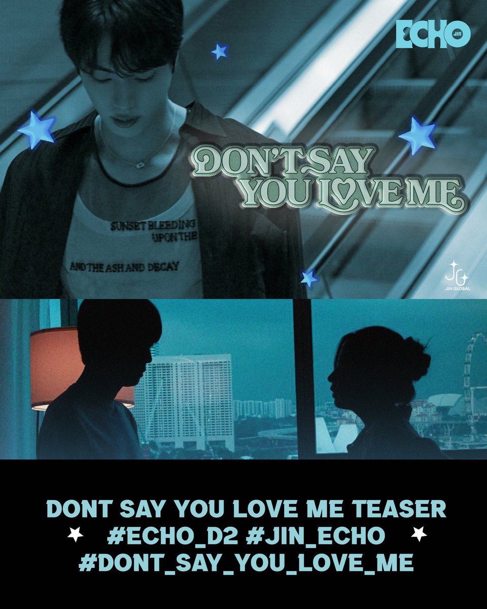 MadnaeJin1204's tweet photo. The teaser for Jin��s 'Echo' Main Track “Don’t Say You Love Me” will be revealed at 12AM KST!

Let’s start trending now !

DONT SAY YOU LOVE ME TEASER
#Echo_D2 #Jin_Echo
#Dont_Say_You_Love_Me https://t.co/IODErrrQk0