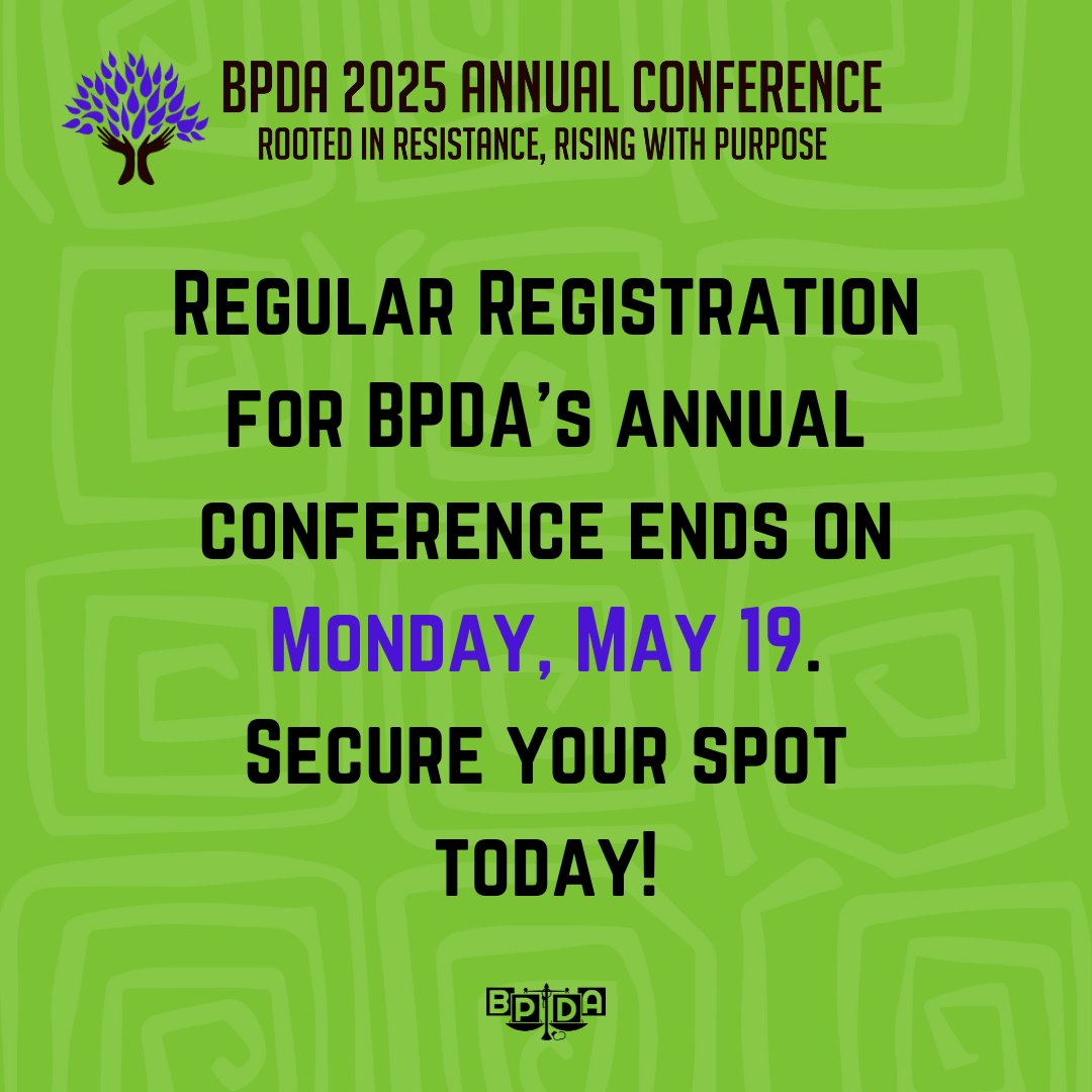 Regular registration for our 2025 Annual Conference is ending soon! ‼️⏰ Don't miss your opportunity to join leading experts and defenders in Washington, D.C. as we rise with purpose. Secure your spot today and save on registration fees. 🗓️ Register now: ow.ly/snjA50VBF0h.