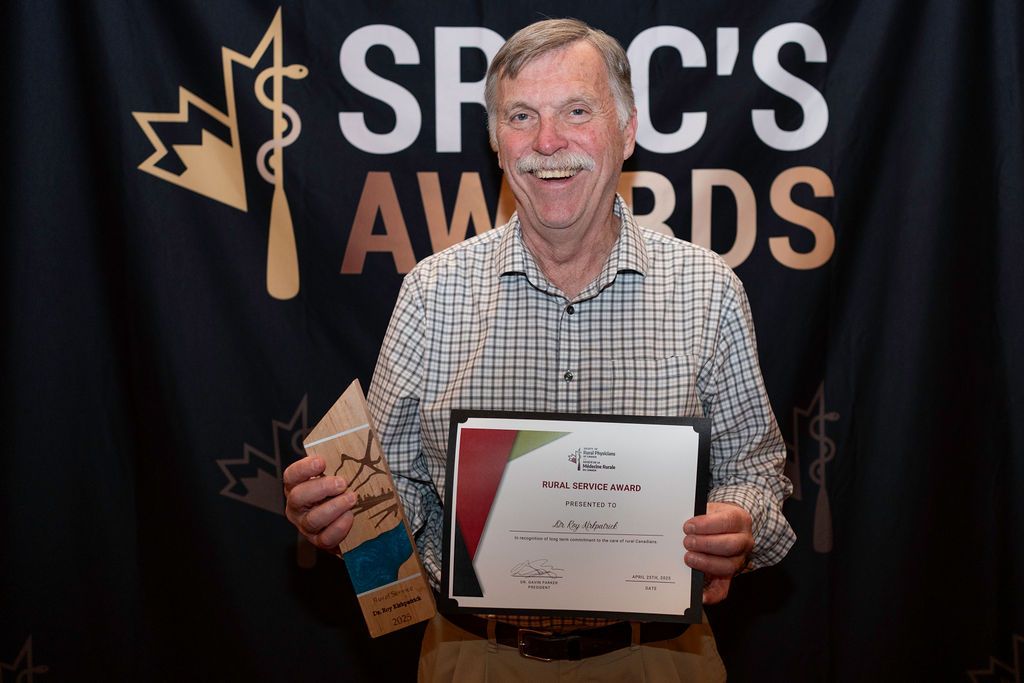 Congrats to all who were recognized at the <a href="/SRPCanada/">SRPC 🇨🇦</a> awards ceremony during the 32nd Annual Rural and Remote Medicine Conference.

Special shout out to general surgeons Dr. Peter Miles, Rural Specialist Merit Award winner, and Dr. <a href="/RoyKirkpatrick9/">Roy Kirkpatrick</a>, Rural Service Award winner.