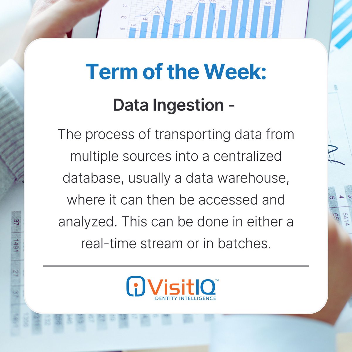 VisitIQ_'s tweet photo. Here's our #TermOfTheWeek:

#Data ingestion is the process of collecting, importing, and processing data from multiple sources so it can be stored in a database or data warehouse.

About #VisitIQ: https://t.co/dshK7JXK6N 

#TermOfTheWeek #DataIngestion #DataDictionary https://t.co/ZWma9qj5TO