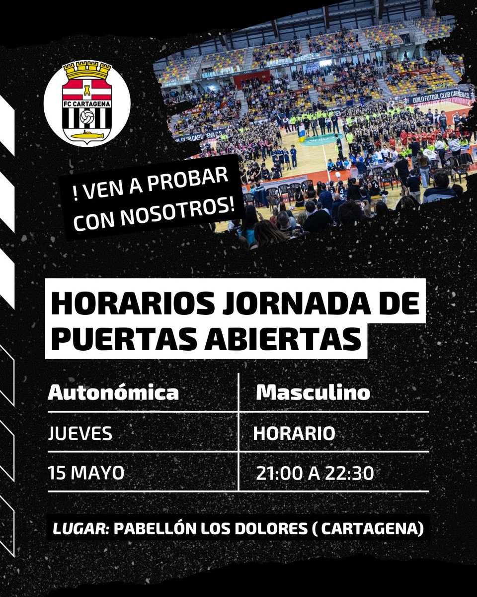 🔜 La semana que viene JORNADAS  DE PUERTAS ABIERTAS para todas las categorías del Cebè , mientras 👇🏼

ℹ️ Seguimos con nuestras jornada de puertas abiertas para nuestro equipo senior autonómica 

📅 JUEVES 15 MAYO

🕗 21:00 a 22:30

📍 Pabellón de Los Dolores

#CanteraCebé 🤍🖤
