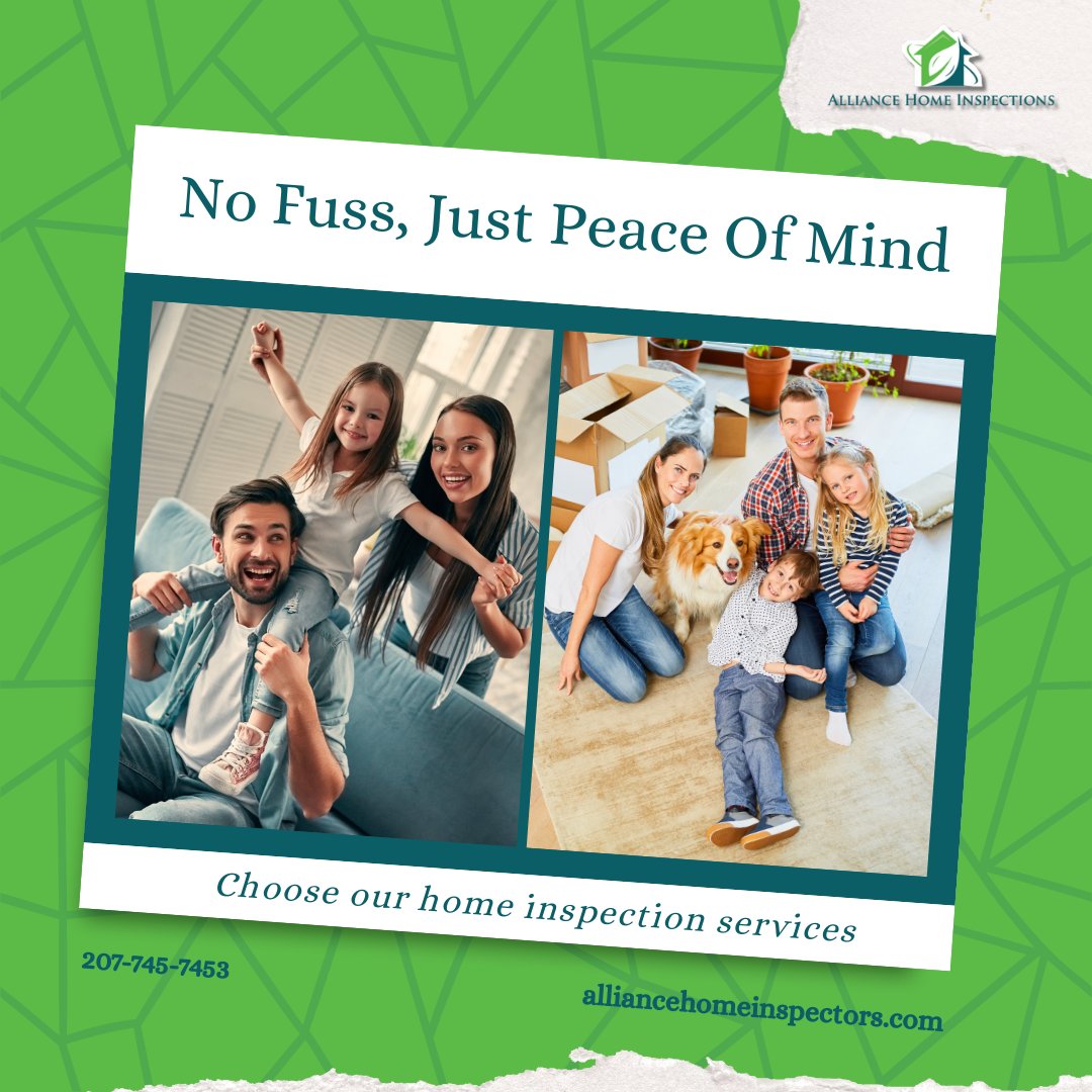 AllianceHomeIn2's tweet image. No fuss, just peace of mind. 🛋️😊
Choose Alliance Home Inspections for stress-free, professional home evaluations.

Call 207-745-7453 or visit alliancehomeinspectors.com to book.

#PeaceOfMind #HomeInspectionExperts #AllianceTrust