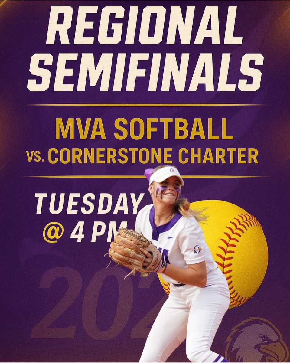 MVA Softball (@mvasoftball) on Twitter photo ๐ฆ
๐ ๐ ๐ ๐ ๐ ๐ ๐ ๐ฆ
๐ Cornerstone Charter
๐ 4pm
โ
REGIONAL SEMIโS
๐Montverde Softball Complex
#FlyEaglesFlyย ย <a href="/JMarkG1962/">Jeff Gardenour</a> <a href="/MaxPreps/">MaxPreps</a> <a href="/Andy_Villamarzo/">Andy Villamarzo</a> <a href="/SBLiveFL/">Florida High School On SI</a> <a href="/SMontoyaMP/">Steve Montoya</a> ๐ฆ
๐ ๐ ๐ ๐ ๐ ๐ ๐ ๐ฆ
๐ Cornerstone Charter
๐ 4pm
โ
REGIONAL SEMIโS
๐Montverde Softball Complex
#FlyEaglesFlyย ย <a href="/JMarkG1962/">Jeff Gardenour</a> <a href="/MaxPreps/">MaxPreps</a> <a href="/Andy_Villamarzo/">Andy Villamarzo</a> <a href="/SBLiveFL/">Florida High School On SI</a> <a href="/SMontoyaMP/">Steve Montoya</a>