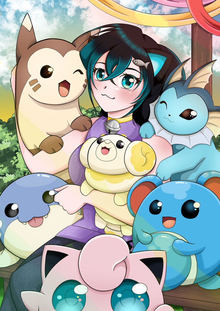 Ich gebe es zu &gt;.&lt; 
Ich bin Pokemon-Fan seit Tag 1 XDD 
Hier mal meine absoluten Lieblinge auf einem Bild. Man könnte meinen ich habe eine Vorliebe für Wasser- und Normal-Pokemon 💜💙💛🧡🤍
#Pokemon #firoart