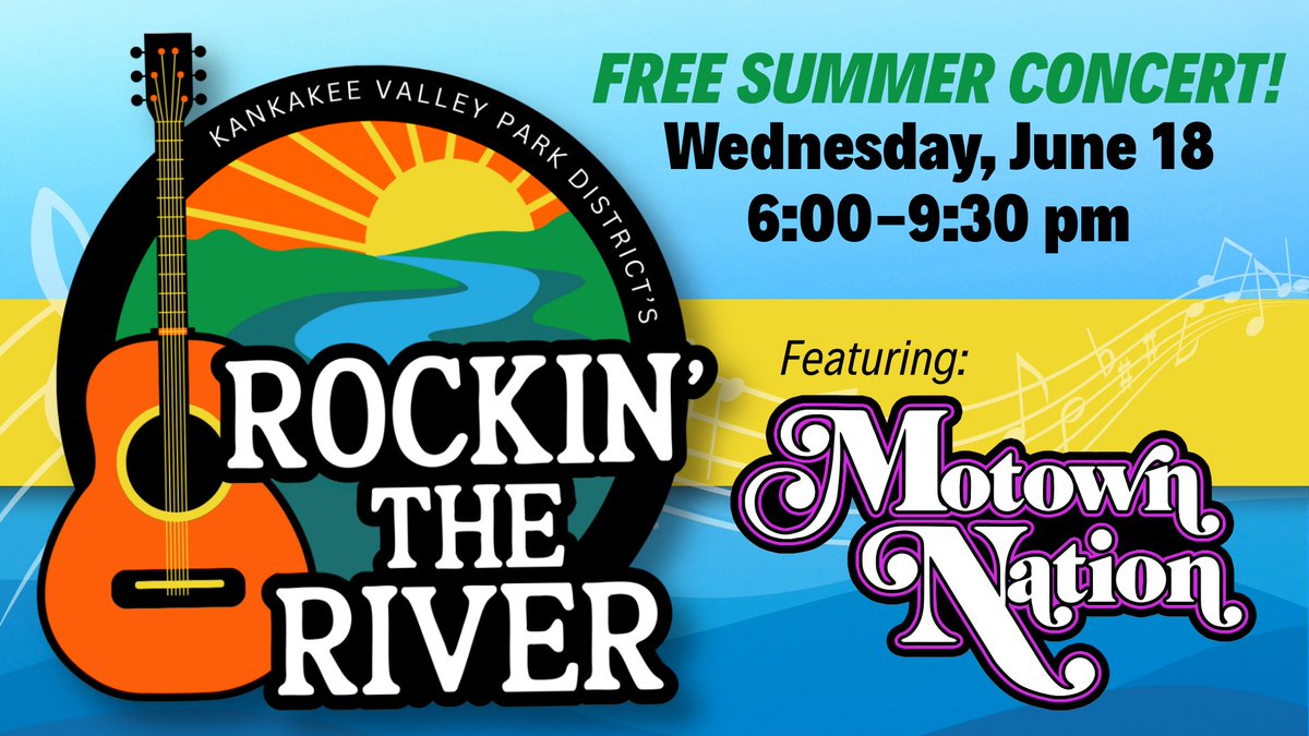Join us for a delightful free summer concert series at the Don Palzer Bandshell in Kankakee! Kick off the fun on June 18 from 6:00-9:30 pm with Motown Nation. Check out all the details here: bit.ly/4ddaJBj.