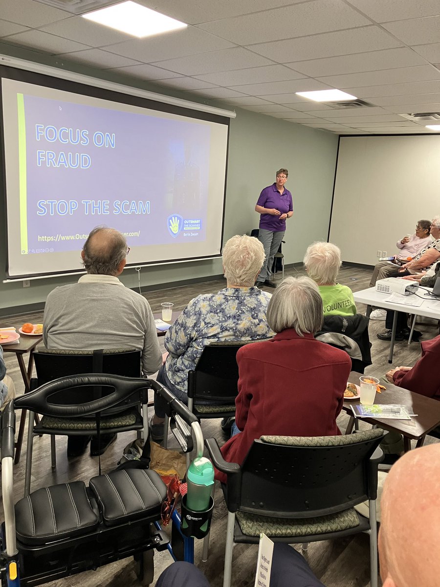 We kicked off Victims and Survivors of Crime Week yesterday with an educational fraud prevention presentation with Cst. Zwaan from <a href="/SaanichPolice/">Saanich Police</a>. A reminder that today we are having another presentation from 1:30-3:30 at James Bay New Horizons #VictimsWeek #VictimServices #yyj