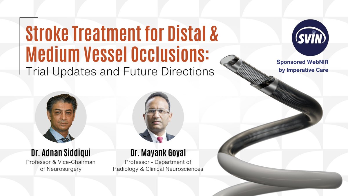 Imperative Care Stroke (@impcare_stroke) on Twitter photo #ICYMI: We recently partnered with <a href="/svinsociety/">SVIN</a> for an educational webinar where Drs. Mayank Goyal (<a href="/mayank_G0/">Mayank Goyal</a>) and Adnan Siddiqui (<a href="/_AdnanSiddiqui/">Adnan H. Siddiqui, MD</a>) shared insights on the latest DMVO trials, including recent M2 occlusion data from the #ImperativeTrial.
Click here to watch the #ICYMI: We recently partnered with <a href="/svinsociety/">SVIN</a> for an educational webinar where Drs. Mayank Goyal (<a href="/mayank_G0/">Mayank Goyal</a>) and Adnan Siddiqui (<a href="/_AdnanSiddiqui/">Adnan H. Siddiqui, MD</a>) shared insights on the latest DMVO trials, including recent M2 occlusion data from the #ImperativeTrial.
Click here to watch the