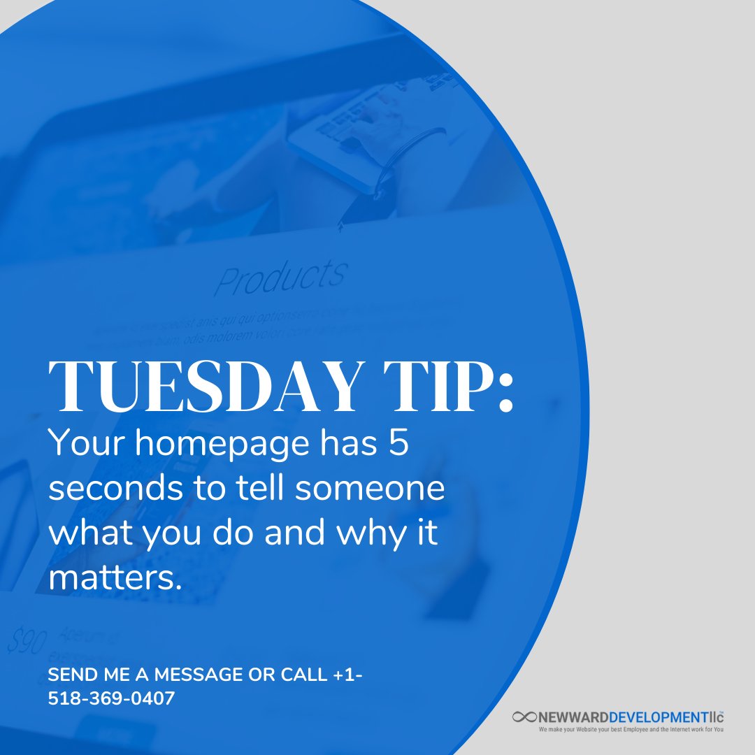 newward's tweet image. 🧠 Your homepage has 5 seconds to tell someone what you do and why it matters.
✅ Make your value clear
✅ Use real images (not just stock)
✅ Guide users to take the next step
Need help making that first impression count? We’ve got you. 💪 
#WebDesignTips  #MarketingTip
