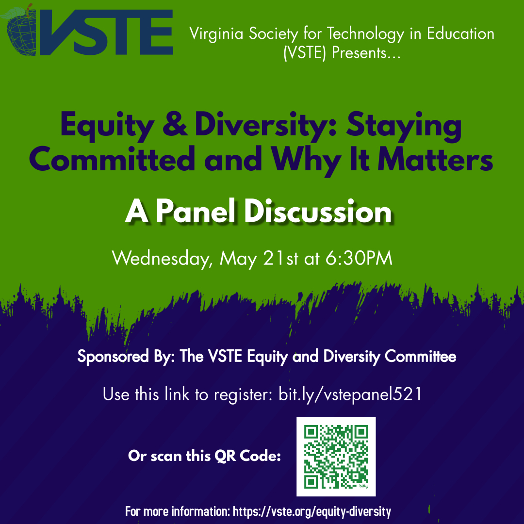 🎉 Exciting news! 🎉 

Join us for an engaging webinar "Equity &amp; Diversity: Staying Committed and Why It Matters" on May 21, 2025, at 6:30 PM.   

📢 Let's learn and grow together! 🎯 Don't miss out—register here: bit.ly/vstepanel521