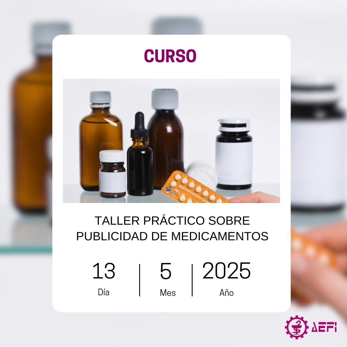 💊 Taller práctico sobre publicidad de medicamentos

📅13/05/2025
📍Presencial Barcelona - Sede pendiente de confirmar
🕗De 09:30h - 13:30h

¡Apúntate ya!

👉🏻 aefi.org/eventos/taller…

¡Te esperamos!

#AEFI