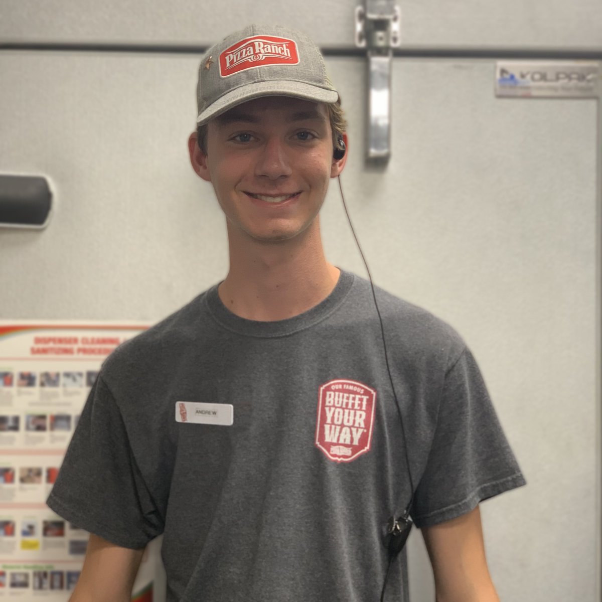 It's #TeamMemberTuesday! Meet Andrew! He’s been with Pizza Ranch since June '23 and plans to study mechanical engineering. 🤖

Andrew loves the company's values and working with great teammates.

His favorite? The Stuffed Crust Bronco! 🍕

#PizzaRanch #CottlevillePizzaRanch