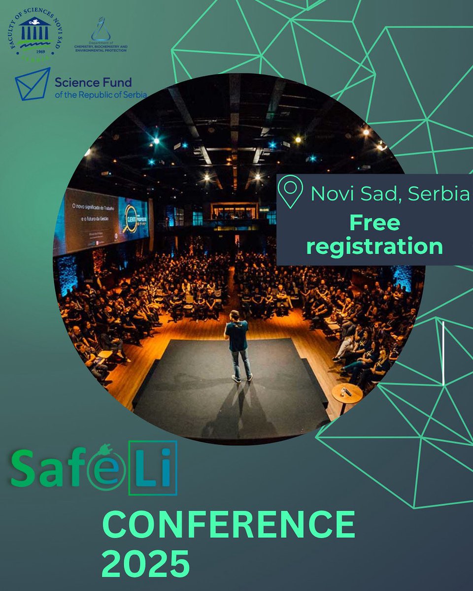 safeLi_project's tweet image. 📣 𝐁𝐢𝐠 𝐀𝐧𝐧𝐨𝐮𝐧𝐜𝐞𝐦𝐞𝐧𝐭!
We’re thrilled to announce that the 𝐒𝐚𝐟𝐞𝐋𝐢 𝐩𝐫𝐨𝐣𝐞𝐜𝐭 is preparing the conference. 

🍀🔋🗣️Join us for a day of 𝐢𝐧𝐬𝐢𝐠𝐡𝐭𝐟𝐮𝐥 𝐭𝐚𝐥𝐤𝐬, 𝐧𝐞𝐭𝐰𝐨𝐫𝐤𝐢𝐧𝐠, 𝐚𝐧𝐝 𝐢𝐧𝐧𝐨𝐯𝐚𝐭𝐢𝐨𝐧 in the science world.