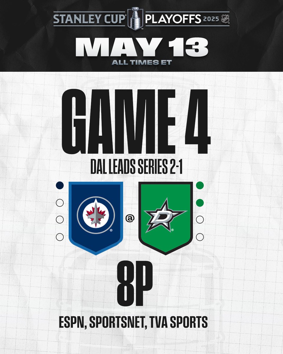 NHL (@nhl) on Twitter photo GAME FOUR 🔜
Mikko Rantanen is two points shy of becoming the first player to reach the 20-point mark this postseason... 👀
📺: <a href="/NHLJets/">Winnipeg Jets</a> vs. <a href="/DallasStars/">X - Dallas Stars</a> Game 4 TONIGHT at 8p ET on <a href="/espn/">ESPN</a>, <a href="/Sportsnet/">Sportsnet</a>, and <a href="/TVASports/">TVA Sports</a> GAME FOUR 🔜
Mikko Rantanen is two points shy of becoming the first player to reach the 20-point mark this postseason... 👀
📺: <a href="/NHLJets/">Winnipeg Jets</a> vs. <a href="/DallasStars/">X - Dallas Stars</a> Game 4 TONIGHT at 8p ET on <a href="/espn/">ESPN</a>, <a href="/Sportsnet/">Sportsnet</a>, and <a href="/TVASports/">TVA Sports</a>
