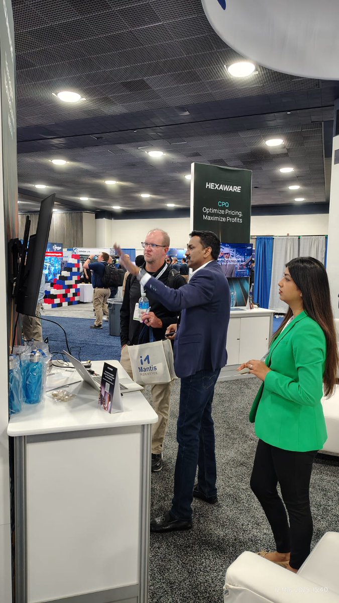 Day 2 w. <a href="/HexawareGlobal/">Hexaware Technologies</a> <a href="/AutomateShow/">Automate Show</a>: Here we Come! Hall E, Booth 8300.

#Automate2025 #Industry40 #smartmanufacturing #usmanufacturing #AIManufacturing