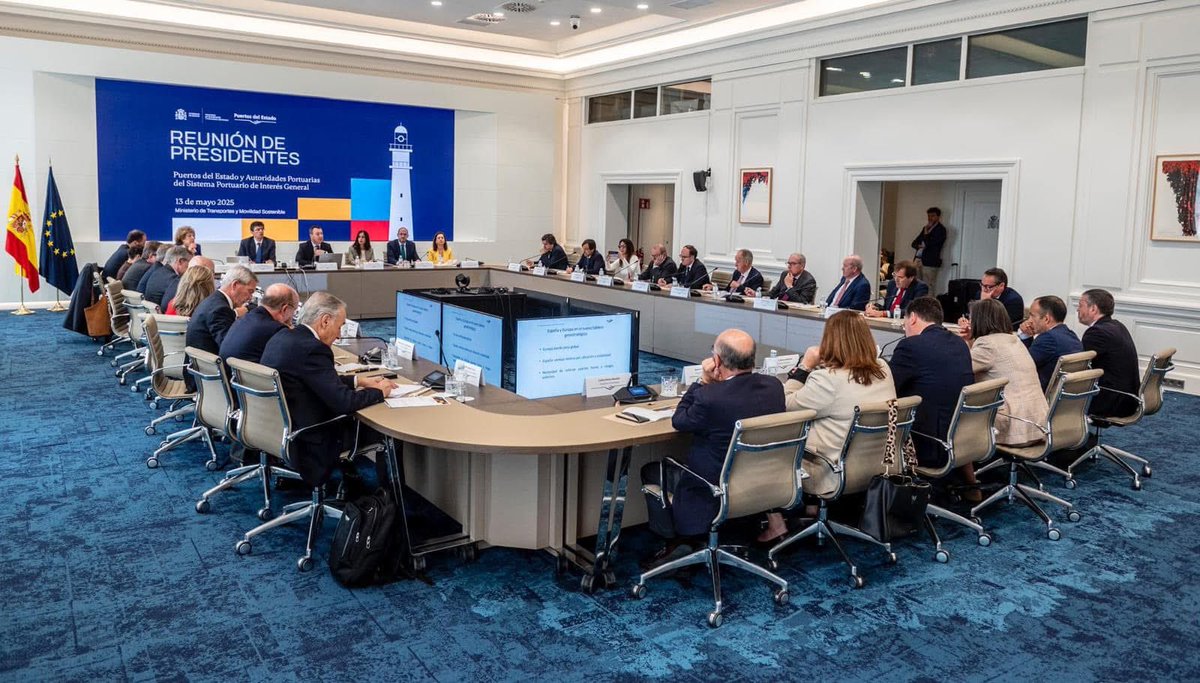 Reunión de Presidentes de las Autoridades Portuarias con Puertos del Estado para aunar estrategias en materia de sostenibilidad ETS-OPS y sumar esfuerzos ante el complejo panorama geopolítico mundial y arancelarrio.