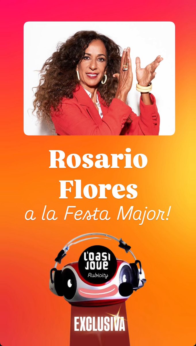 🥳🥳 EXCLUSIVA 🥳🥳

Rosario Flores a la Festa Major de #Rubicity !!!
