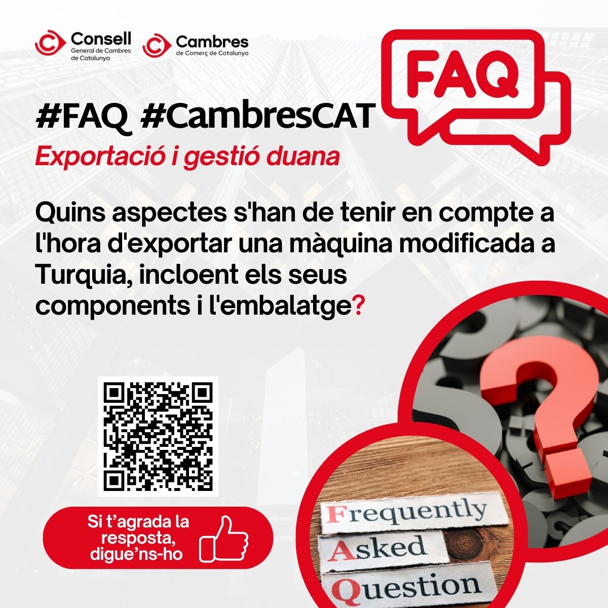 Consell de Cambres de Catalunya Internacional (@cambres_go) on Twitter photo Preguntes freqüents #FAQCambresCat ! 
🌟Exportació i gestió duanera #CambresCat
➡️ Quins aspectes s'han de tenir en compte a l'hora d'exportar una màquina modificada a Turquia, incloent els seus components i l'embalatge?
💬 Resposta 👉 linkedin.com/posts/consell-… Preguntes freqüents #FAQCambresCat ! 
🌟Exportació i gestió duanera #CambresCat
➡️ Quins aspectes s'han de tenir en compte a l'hora d'exportar una màquina modificada a Turquia, incloent els seus components i l'embalatge?
💬 Resposta 👉 linkedin.com/posts/consell-…