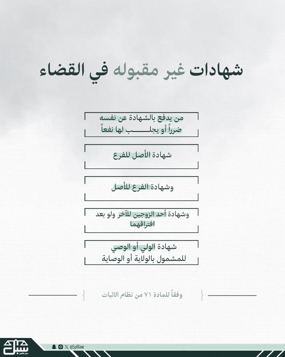 splllaw's tweet photo. بعض الشهادات لا يُعتد بها قضائيًا وفقًا لنظام الإثبات.
اطلع على أبرز صور الشهادات غير المقبولة 👇🏻 https://t.co/jfUSpukEeO