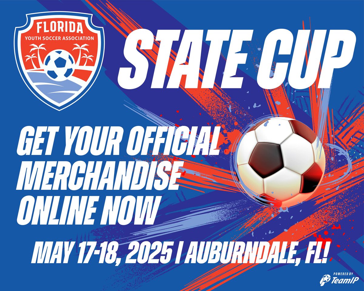 📣⚽ Don’t miss the FYSA State Cup!
📅 May 17–18, 2025
📍 Lake Myrtle Sports Park, Auburndale, FL
🛍️ Grab exclusive Team IP merch at the tent or online: zurl.co/Y5nvt
Let’s celebrate the love of the game!
#FYSAStateCup #YouthSoccer #TeamIPMerch