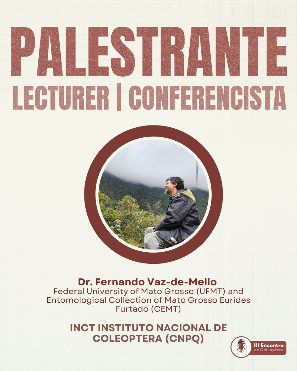 encontrodecoleo's tweet photo. É com grande satisfação que anunciamos a participação do Dr. Fernando Vaz-de-Mello como palestrante convidado. https://t.co/SM8jbZ1SWd