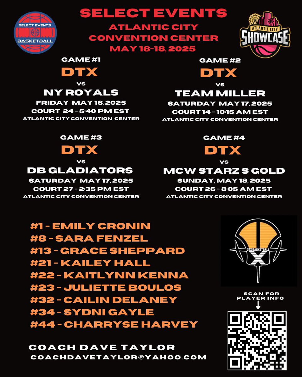 Grace Sheppard (@gracels7707) on Twitter photo Coaches here is my schedule for this weekends Atlantic City Showcase with <a href="/DTXBasketball/">DTX BASKETBALL</a> 17u. I’m looking forward to a great weekend!
<a href="/DTX_Recruiting/">DTX Recruiting - Connecticut</a> <a href="/CoachNoelroman/">Noel Roman</a> Coaches here is my schedule for this weekends Atlantic City Showcase with <a href="/DTXBasketball/">DTX BASKETBALL</a> 17u. I’m looking forward to a great weekend!
<a href="/DTX_Recruiting/">DTX Recruiting - Connecticut</a> <a href="/CoachNoelroman/">Noel Roman</a>