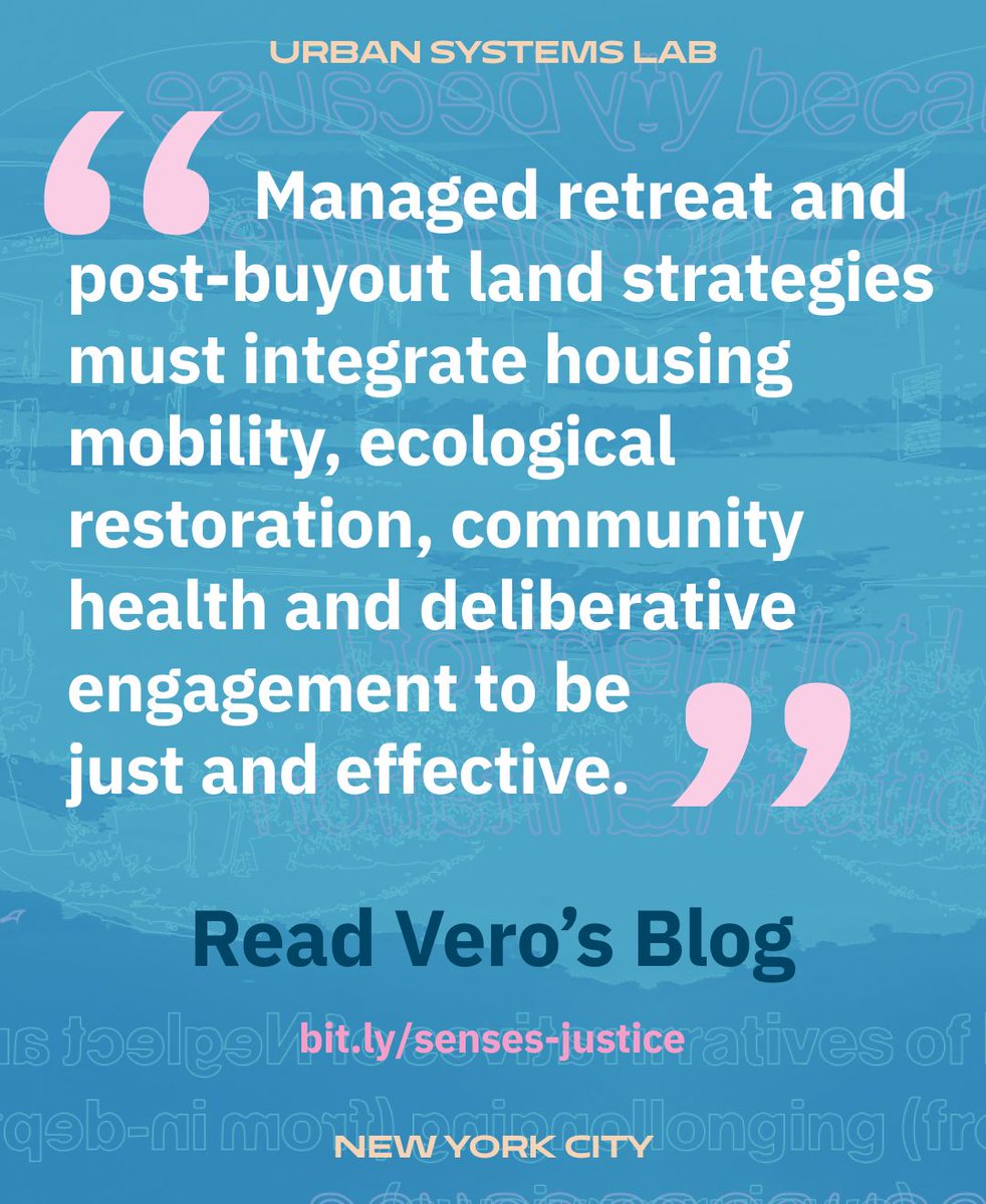 Discover how communities experience justice after property buyouts. Veronica Olivotto's research reveals how historical injustice shapes adaptation and how vacant lands can become spaces for community self-determination. Read the full blog: bit.ly/senses-justice